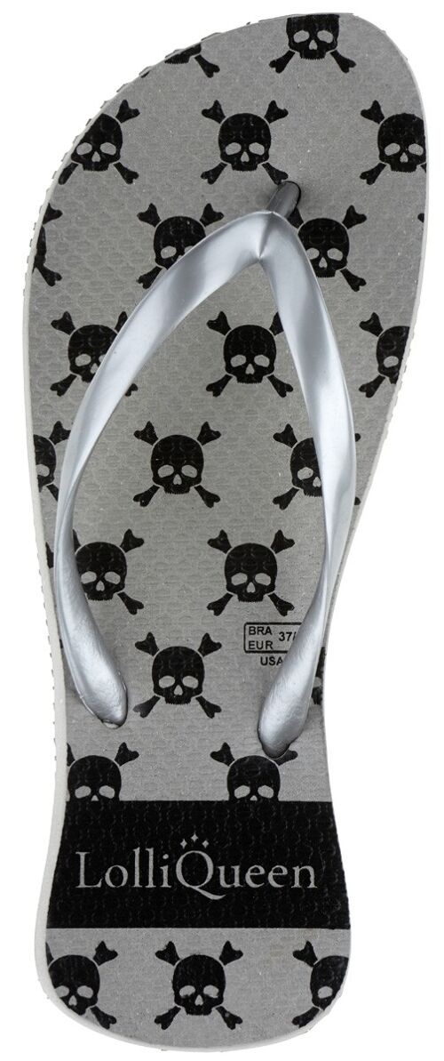 Skull Grey basic Flip flops