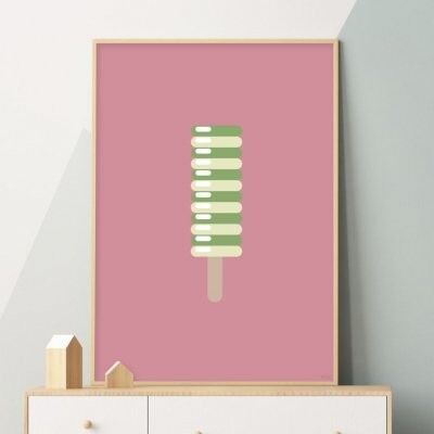 Poster, Green ice cream - 13x18 cm