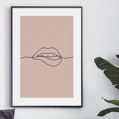 Poster, Pink Lips - 13x18 cm
