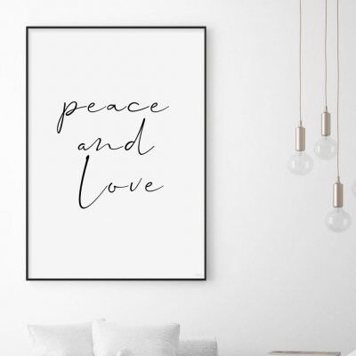 Poster, Peace and love - 18x24 cm