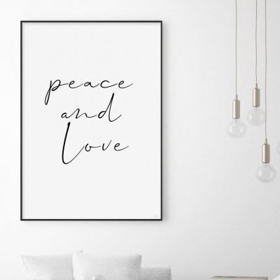 Poster, Peace and love - 61x91 cm