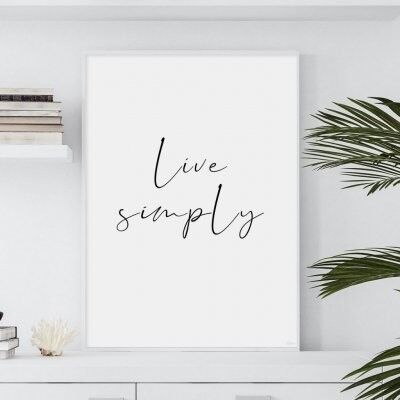 Poster, Live Simply - 40x50 cm