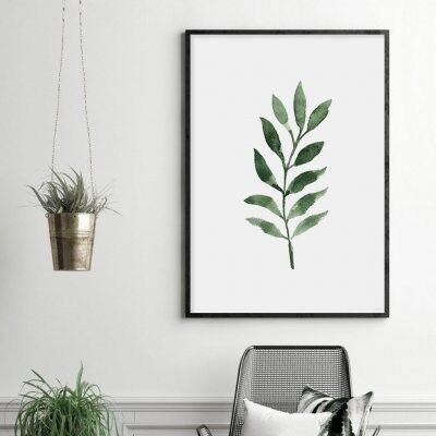 Poster, Green Leaf 3 - 18x24 cm