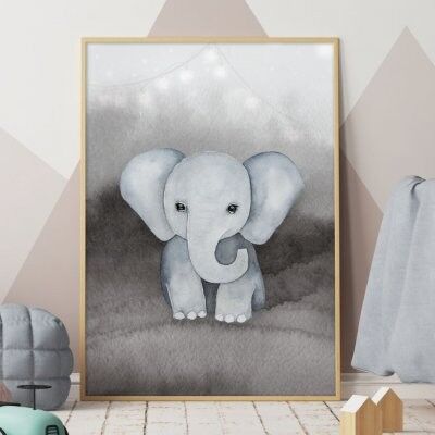 Poster, Mini Elefant - 13x18 cm