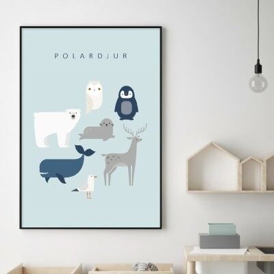 Poster, Polardjur - 40x50 cm