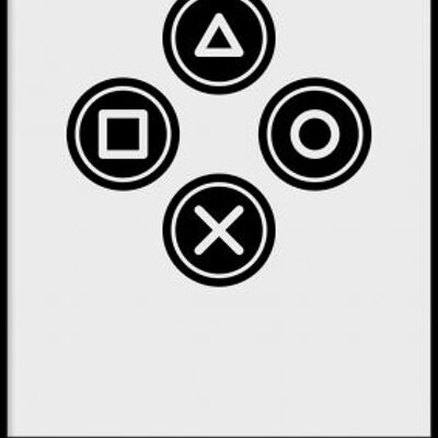 Poster, Playing symbols black - 18x24 cm