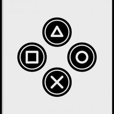 Poster, Playing symbols black - 30x40 cm