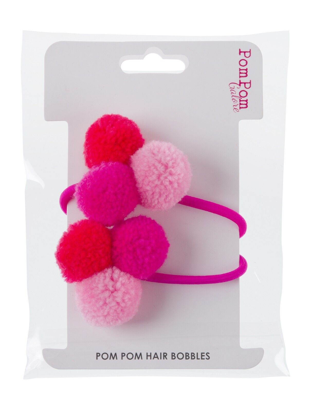 Pinkfarbene Mini-Pom-Pom-Haarbommelgummis