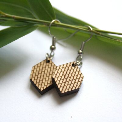 Brick pattern geometric earrings