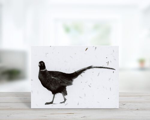 Cetus the Pheasant Plantable Seeded Eco Card