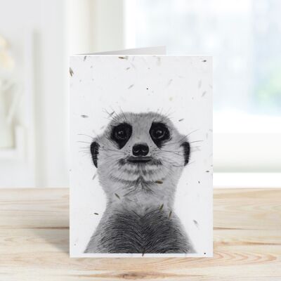 Myra the Meerkat Plantable Seeded Eco Card