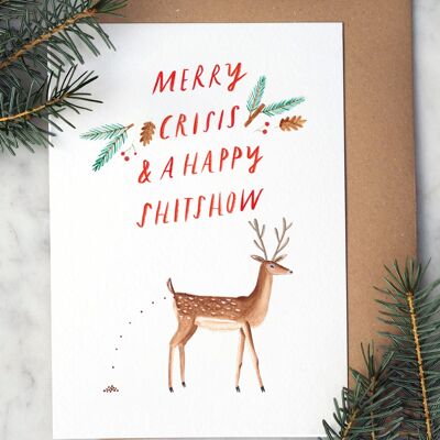 Merry Crisis et une carte de Noël Happy Sh * tShow