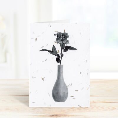 Single Rose Plantable Seed Card