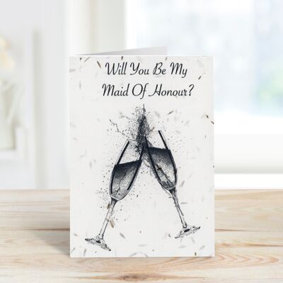 Tarjeta ecológica con semillas plantables Will You Be My Maid Of Honor
