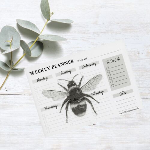 Cephei the Bee A4 Weekly Desk Planner Pad | Weekly Planner Pad - Weekly Schedule Planner - Desk To Do Pad - Personal Organiser - Notepad