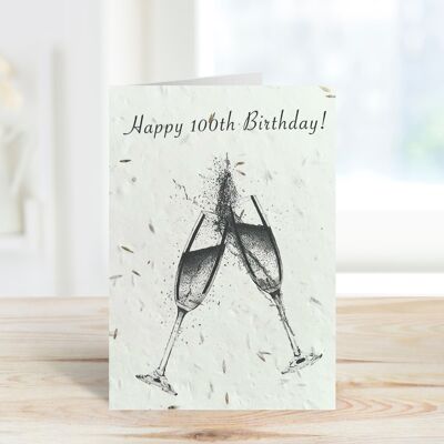 Happy 100th Birthday Plantable Seeded Eco Greeting Card