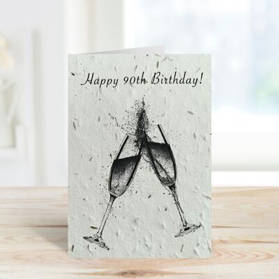 Happy 90th Birthday Plantable Seeded Eco Greeting Card