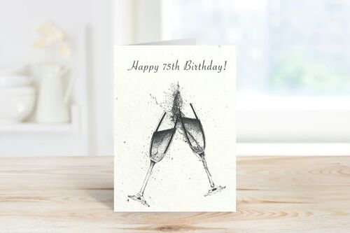 Happy 75th Birthday Plantable Seeded Eco Greeting Card