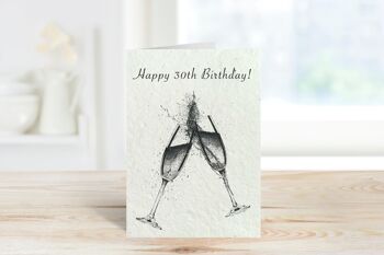 Joyeux 30e anniversaire Plantable Seeded Eco Carte de vœux 1