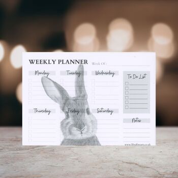 Bellatrix le lapin A4 Agenda de bureau hebdomadaire | Planificateur hebdomadaire Pad - Planificateur d'horaire hebdomadaire - Desk To Do Pad - Organisateur personnel - Bloc-notes 3