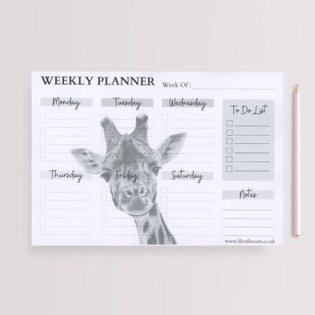 Agenda hebdomadaire Maya la girafe A4 | Planificateur hebdomadaire Pad - Planificateur d'horaire hebdomadaire - Desk To Do Pad - Organisateur personnel - Bloc-notes 2