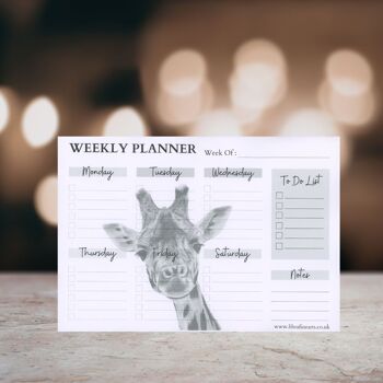 Agenda hebdomadaire Maya la girafe A4 | Planificateur hebdomadaire Pad - Planificateur d'horaire hebdomadaire - Desk To Do Pad - Organisateur personnel - Bloc-notes 3