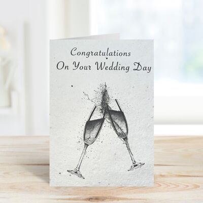 Herzlichen Glückwunsch zu Ihrer pflanzbaren Öko-Grußkarte zum Hochzeitstag