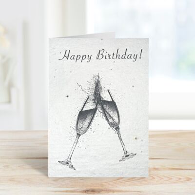 Joyeux anniversaire Plantable Seeded Eco Carte de vœux