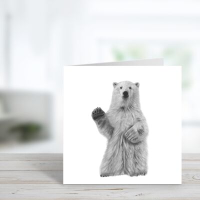 Tarjeta de felicitación festiva y sobre del oso polar Nova