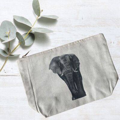 Atik der Elefant Baumwollgefütterte Mini-Tasche mit Reißverschluss