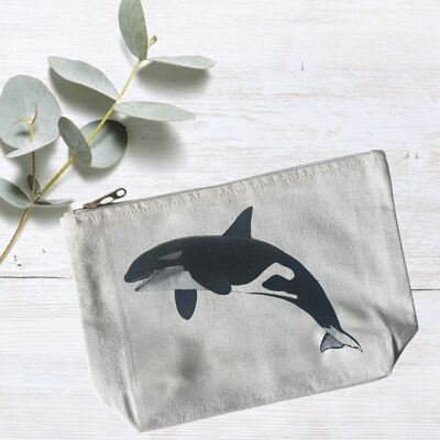 Lynx the Killer Whale Baumwollgefütterte Mini-Tasche mit Reißverschluss
