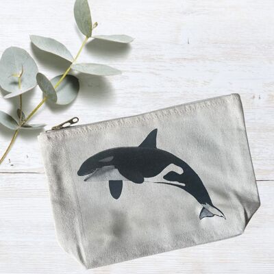 Borsa con cerniera a marsupio foderata in cotone Lynx the Killer Whale