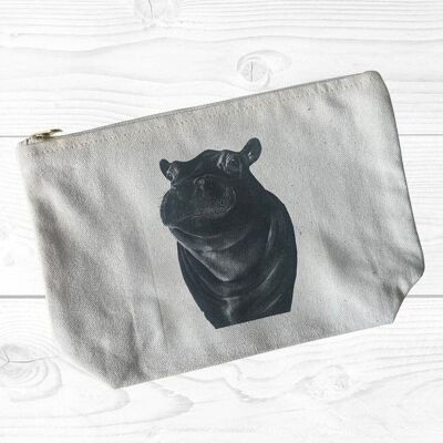 Carina l'hippopotame doublé de coton Mini Pouch Zip Bag