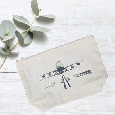 747 Plane Lined Cotton Pouch Bags