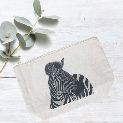 Capella le zèbre doublé de coton Mini Pouch Zip Bag
