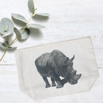 Sac pochette en coton doublé Situla le rhinocéros 1