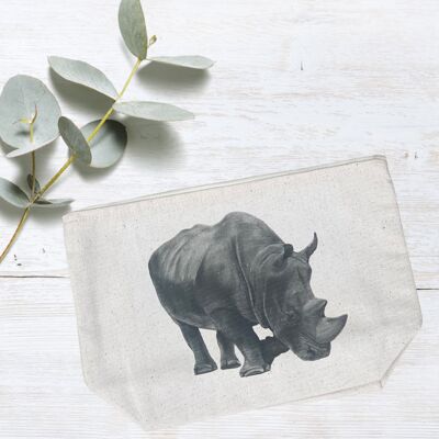 Sac pochette en coton doublé Situla le rhinocéros