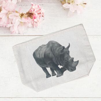 Sac pochette en coton doublé Situla le rhinocéros 3