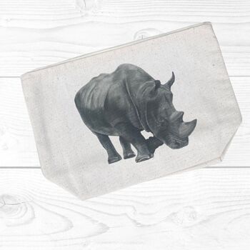 Sac pochette en coton doublé Situla le rhinocéros 4