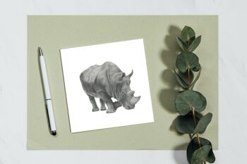 Carte de vœux Situla le rhinocéros - Carte unique 2