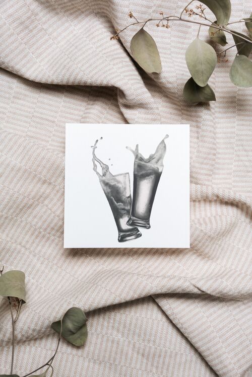 Luxury Beer Greeting Card and Embossed Envelope - Single Card
