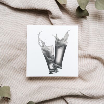 Luxury Beer Greeting Card and Embossed Envelope - Single Card