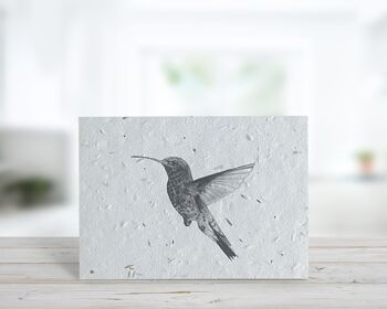 Plantable Hummingbird Seeded Plantable Eco Blank Carte de vœux 1