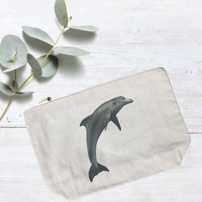 Widder der Delphin Baumwollgefütterte Mini-Tasche mit Reißverschluss