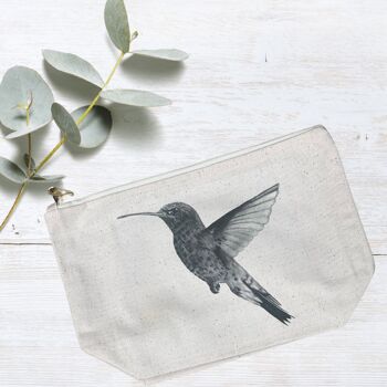 Mini pochette zippée Adhara le colibri doublée de coton 1