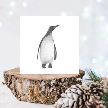Carte de vœux Alya le pingouin solo - Carte unique 2