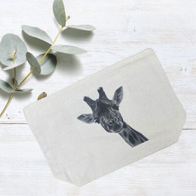 Maya the Giraffe Cotton Lined Mini Pouch Zip Bag