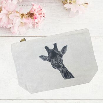 Maya la girafe Mini pochette zippée doublée de coton 3