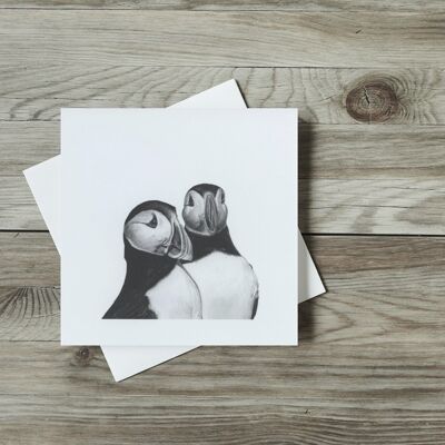 Gemini the Puffins Greeting Card - Single Card