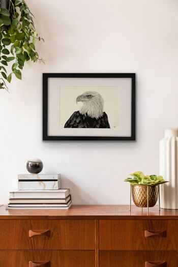 Arrakis the Eagle Fine Art Print - Wall Decor - Hand Drawn - Giclée Print Mounted 2